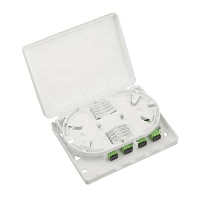 Supply Good Quality 4 Cores FTTH Fiber Optic mini Termination box/4 ports Desktop Small ftth Box/Mini Fiber Optic Equipment 