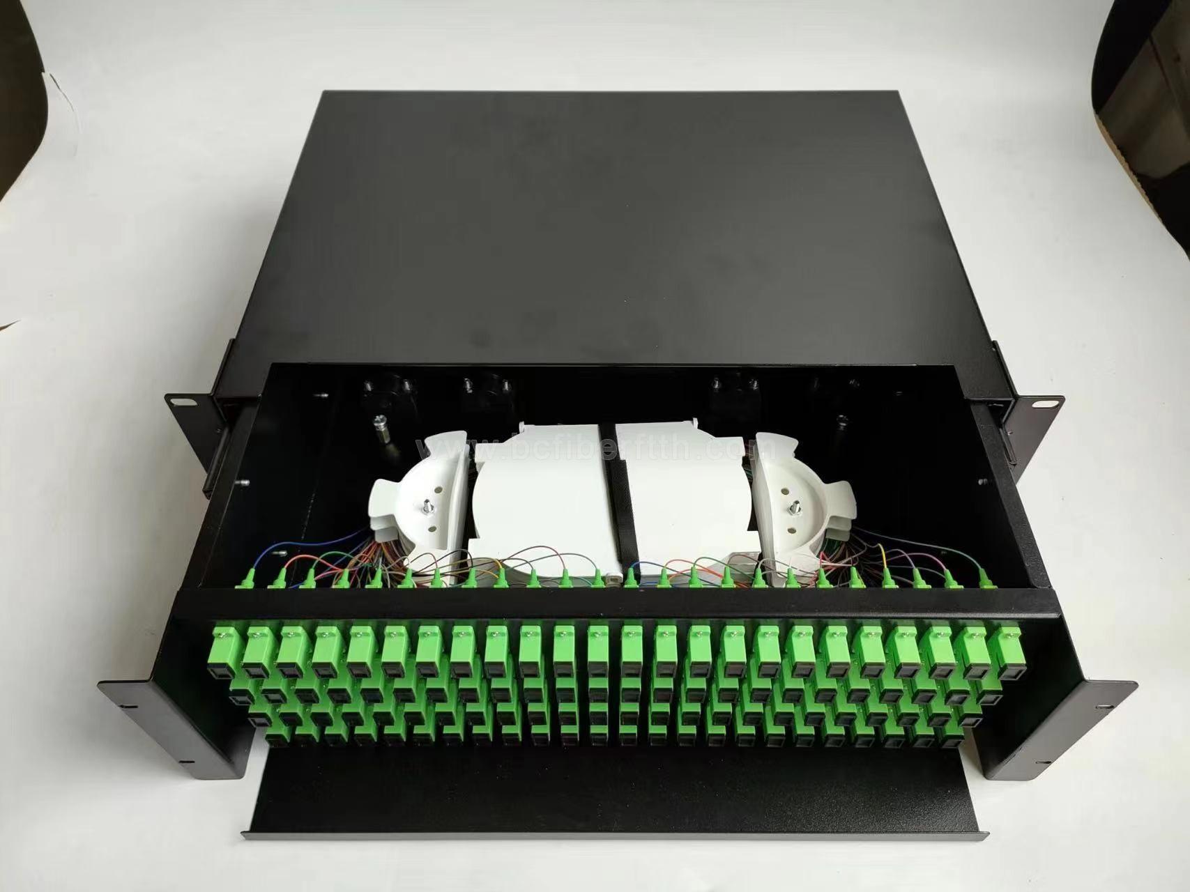 FTTH 12-24-48-72-96-144 core SC/FC/ST/LC rack mount Splicing fiber Optic patch panel/Termination Box/ODF