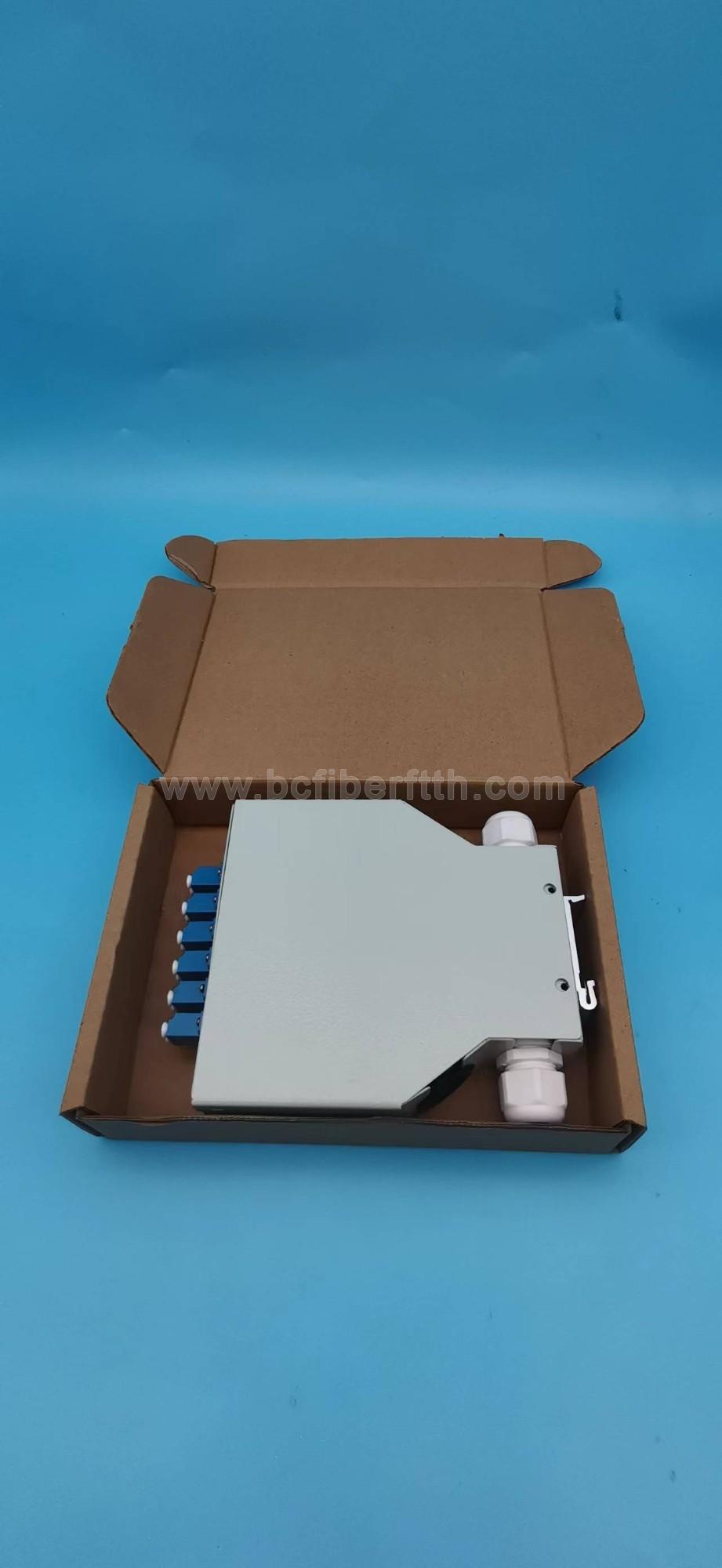 6 Port LC Duplex Adapter DIN RAIL Splice Box 12 Cores FTTH Fiber Optical Termination Box