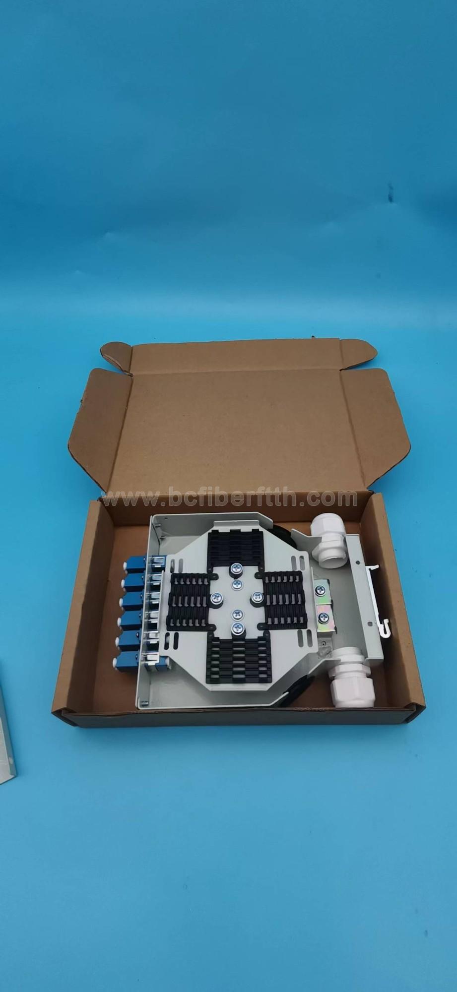 6 Port LC Duplex Adapter DIN RAIL Splice Box 12 Cores FTTH Fiber Optical Termination Box